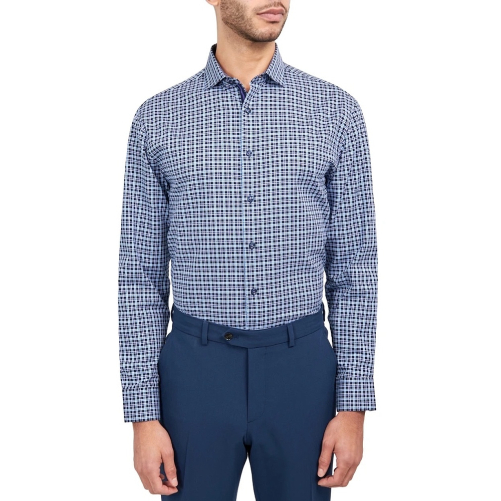 Men's Michelsons of London Shirt, M,‎ Blue